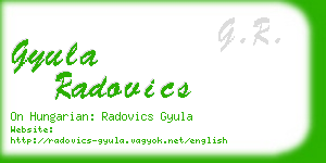 gyula radovics business card